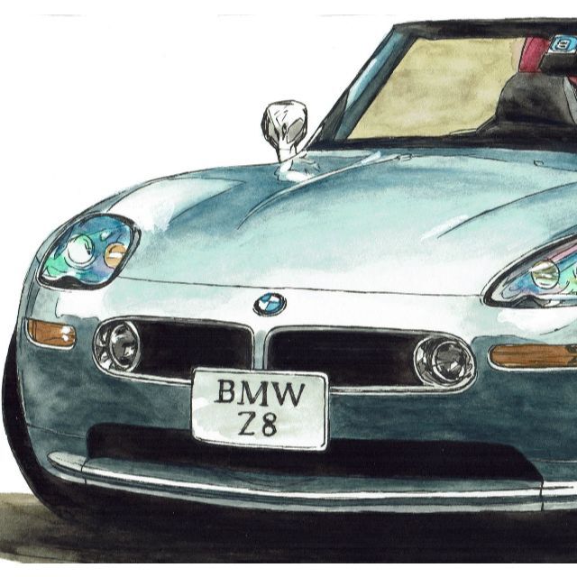 GC-1044 BMW i8/Z8限定版画 直筆サイン額装●作家平右ヱ門 7