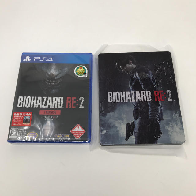 CAPCOM(カプコン)の新品 PS4 BIOHAZARD RE:2 Z Version＋スチールブック エンタメ/ホビーのゲームソフト/ゲーム機本体(家庭用ゲームソフト)の商品写真