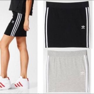 アディダス(adidas)の【美品】アディダス スカート タイトスカート 黒(ミニスカート)