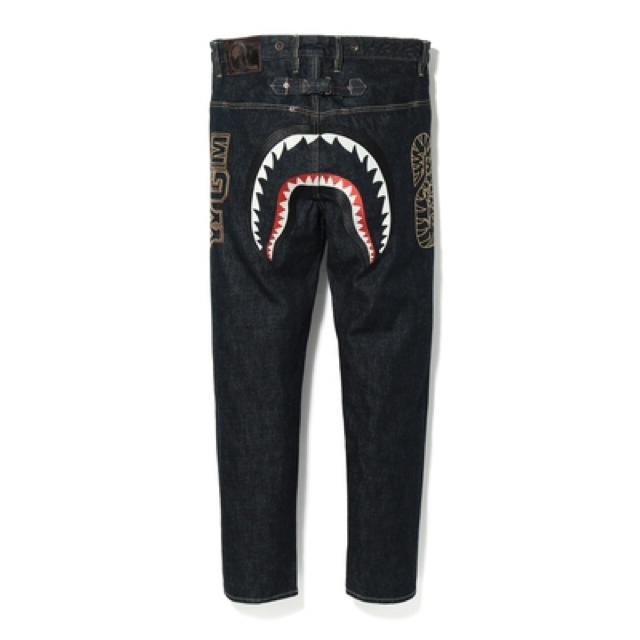 A BATHING APE(アベイシングエイプ)のApe bape taper shark denim pants M メンズのパンツ(その他)の商品写真