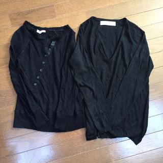 ナチュラルビューティーベーシック(NATURAL BEAUTY BASIC)のZARA & NATURAL BEAUTY BASIC ブラックニット 2枚 黒(ニット/セーター)