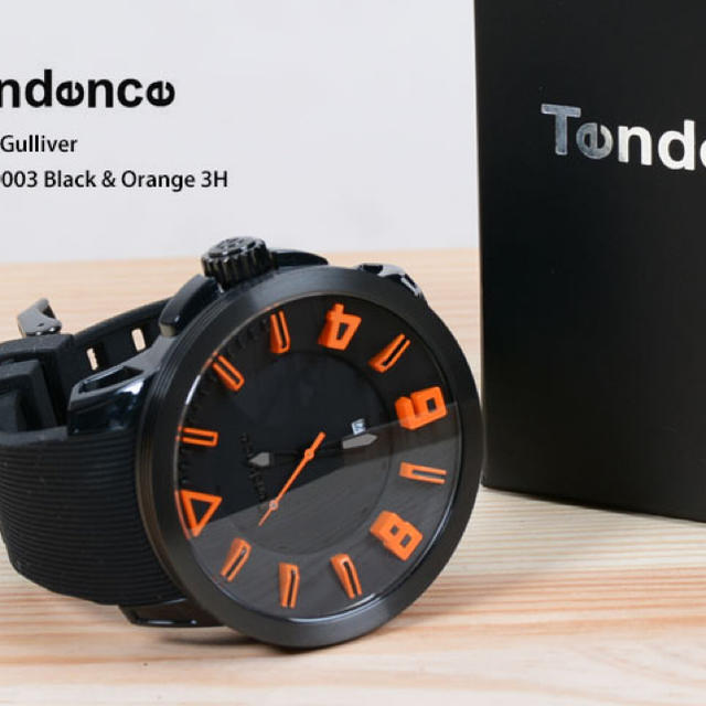 Tendence(テンデンス)のテンデンス ガリバースポーツ ブラック&オレンジ 腕時計 ユニセックス メンズの時計(腕時計(アナログ))の商品写真