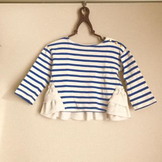 プティマイン(petit main)のプティマイン♡バックフリルボーダーカットソー90(Tシャツ/カットソー)