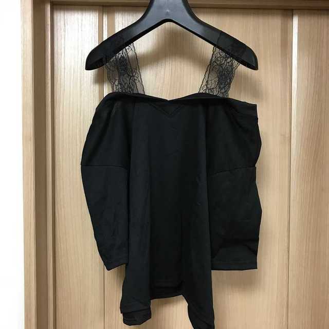 ZARA(ザラ)の◇オープンショルダー レース ストラップ 五分袖 トップス Tシャツ 肌みせ   レディースのトップス(Tシャツ(半袖/袖なし))の商品写真