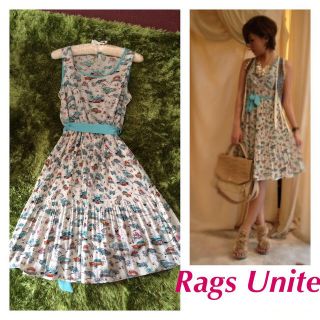 ナルシス(Narcissus)のRags Uniteカープリントワンピ(ひざ丈ワンピース)