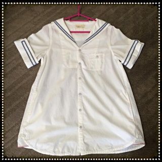 ダブルクローゼット(w closet)のマリンシャツワンピース(ミニワンピース)