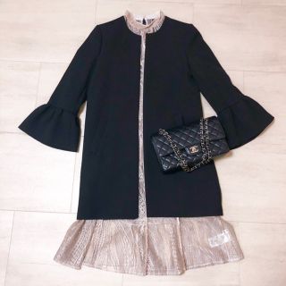 ザラ(ZARA)のZARA フリルスリーブコート ジャケット(ノーカラージャケット)