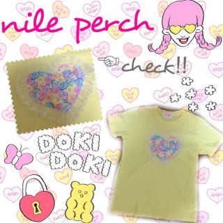 ナイルパーチ(NILE PERCH)のナイルパーチ♡ハートフリルTシャツ(Tシャツ(半袖/袖なし))