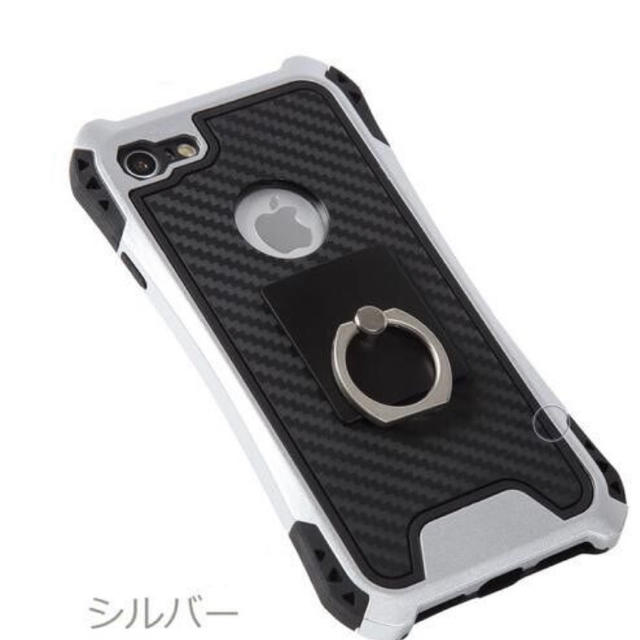 新品 iPhoneケース リング付き 耐衝撃 シルバーの通販 by peach.Jr's shop｜ラクマ