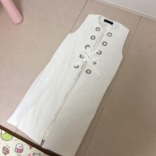 ザラ(ZARA)のザラ★ロングリボンベスト美品★ジレ人気商品(ベスト/ジレ)