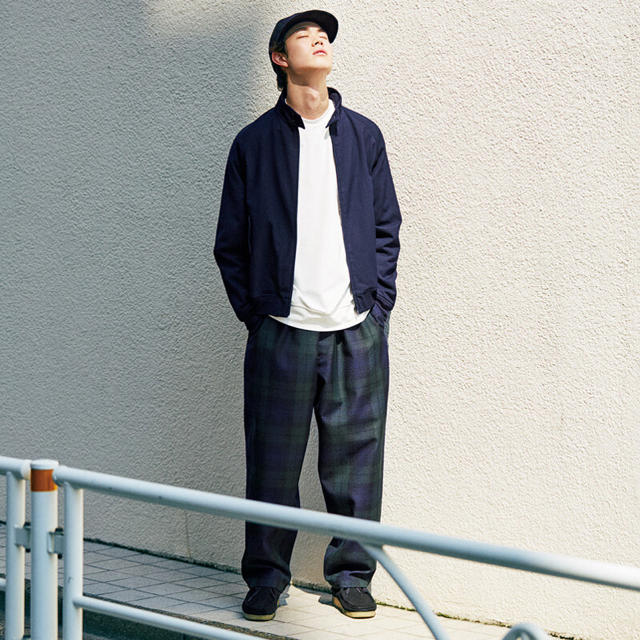 COMOLI BEAMS 別注 ウールサージ 18AW 紺 スウィングトップ