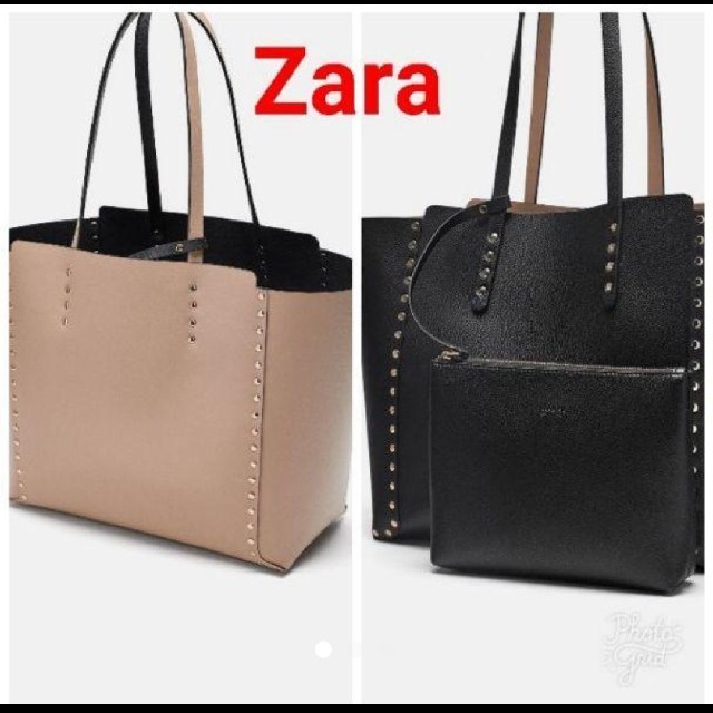 ZARAリバーシブルトートバッグハンドバッグショルダーバッグ