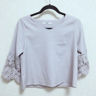 グレイル(GRL)の美品✨袖レースカットソー(カットソー(長袖/七分))