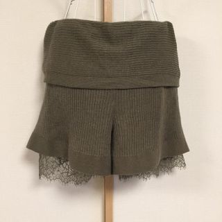 ルシェルブルー(LE CIEL BLEU)の【同時購入で450円】ニットショートパンツ カーキ(ショートパンツ)