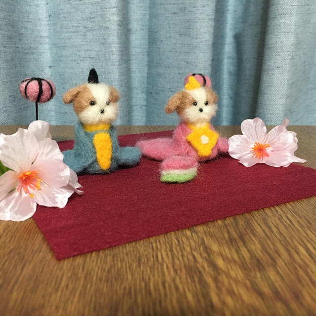 羊毛フェルト シーズーのひな祭り の通販 By むくみく S Shop ラクマ