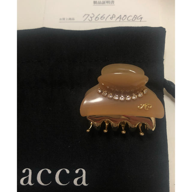 acca イニシャル ミニクリップ 4cm✖︎3cm 新品 新作 ベージュ