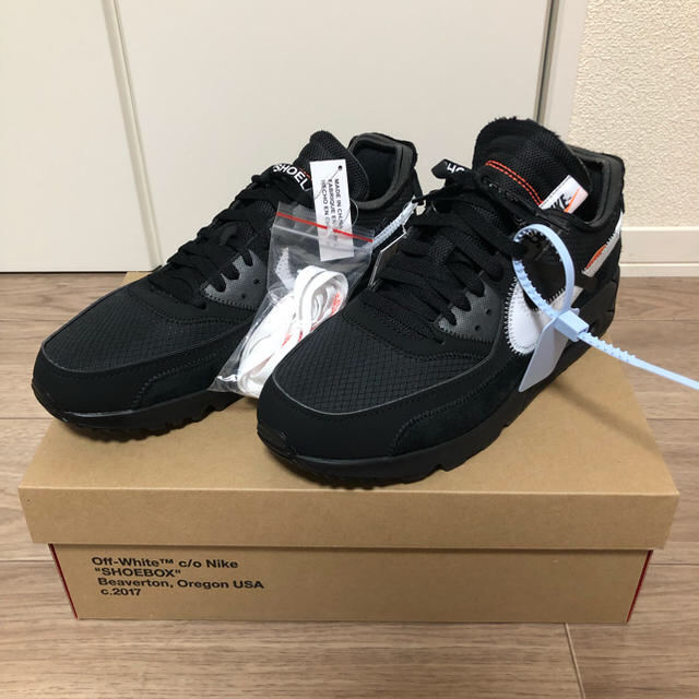 新品 NIKE off-White AIR MAX90 ブラック - スニーカー