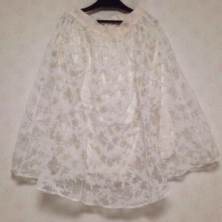 ダブルクローゼット(w closet)のw closet❁オーガンジーミディSK(ひざ丈スカート)