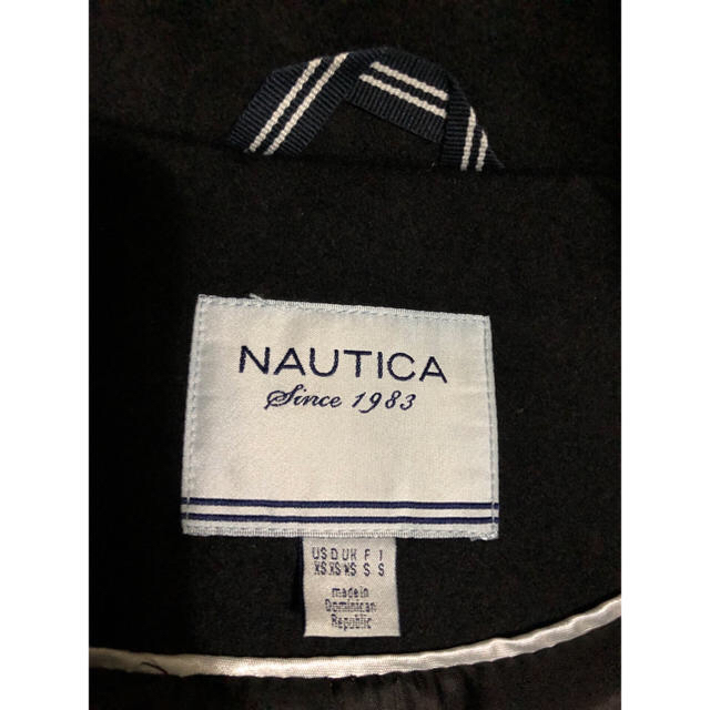 ZARA(ザラ)の未使用新品NAUTICAノーティカバイカラーコート黒グレーzara レディースのジャケット/アウター(チェスターコート)の商品写真