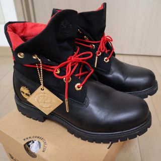 ティンバーランド(Timberland)の【激レア】Timberland 黒×赤 ブーツ(ブーツ)