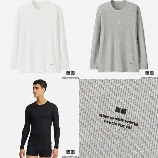 ユニクロ(UNIQLO)の【3枚×2セット】ユニクロ  リブクルーネックT(長袖) アレキサンダーワンL (Tシャツ/カットソー(七分/長袖))