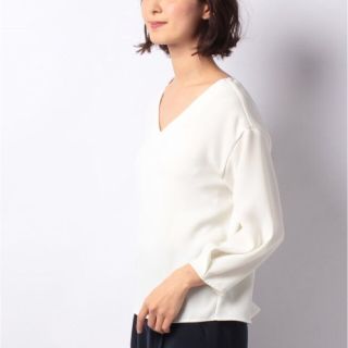 ロートレアモン(LAUTREAMONT)の新品♡定価16200円 ロートレアモン  袖ねじり とろみブラウス 白  38(シャツ/ブラウス(長袖/七分))