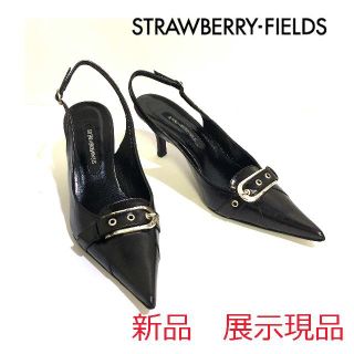 ストロベリーフィールズ(STRAWBERRY-FIELDS)の新品 展示現品 ストロベリーフィールズ オープントゥパンプス 24.5ｃｍ(ハイヒール/パンプス)