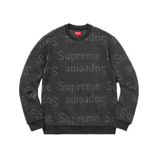 Supreme Jacquard Logo Crewneck 黒Ｍ