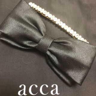 アッカ(acca)のacca リボンバレッタ（黒）(バレッタ/ヘアクリップ)