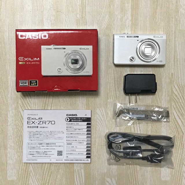 【あすつく】 CASIO 新品未使用 - CASIO EXILIM ホワイト デジカメ EX-ZR70 コンパクトデジタルカメラ