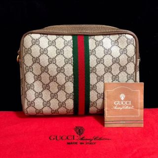 グッチ(Gucci)の☆ 美品 希少 グッチ オールドグッチ シェリーライン クラッチバック ポーチ(クラッチバッグ)