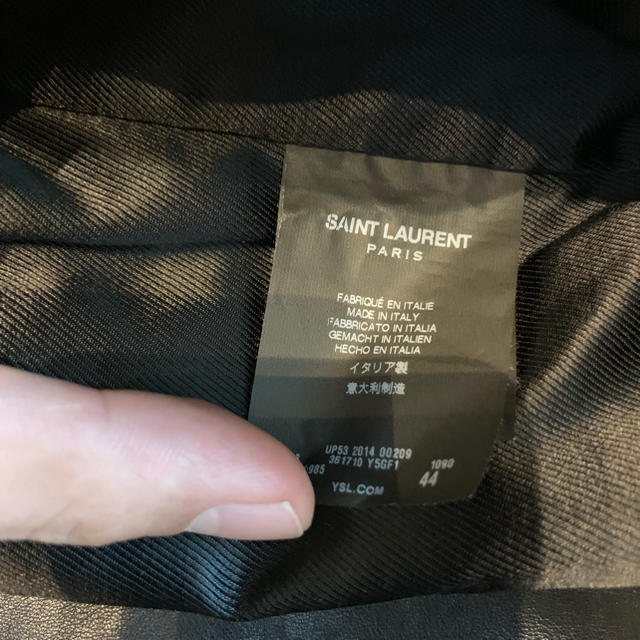 Saint Laurent(サンローラン)のサンローラン バイカラー ライダース 登坂 バレンシアガ supreme メンズのジャケット/アウター(ライダースジャケット)の商品写真