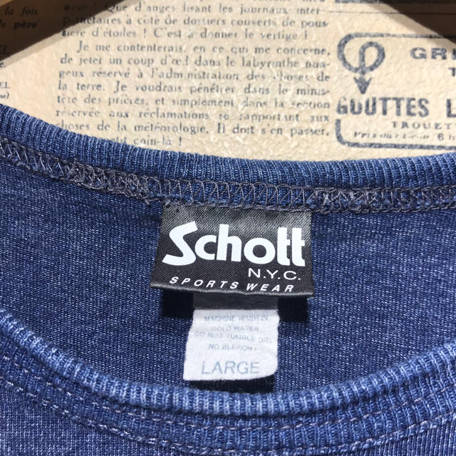 schott(ショット)のSchott ショット デニムTシャツ サイズL NEW YORK メンズのトップス(Tシャツ/カットソー(半袖/袖なし))の商品写真