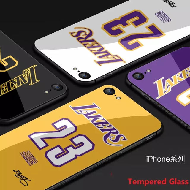iPhoneケースLosAngeles Lakers レイカーズ強化ガラス仕上げの通販 by captain's shop｜ラクマ