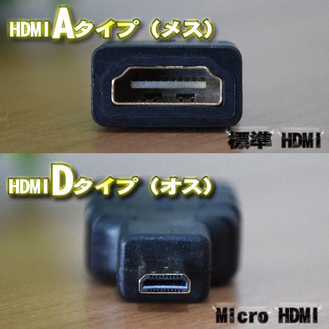 標準 HDMI を Micro HDMI に変換する アダプター スマホ/家電/カメラのテレビ/映像機器(映像用ケーブル)の商品写真