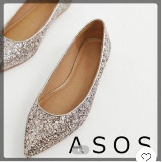 エイソス(asos)のASOS グリッター パンプス(バレエシューズ)