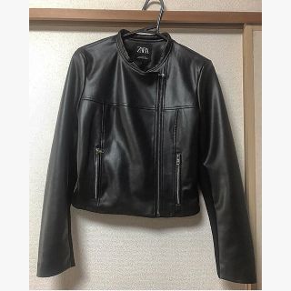 ザラ(ZARA)のZARAノーカラーライダースジャケット (ライダースジャケット)