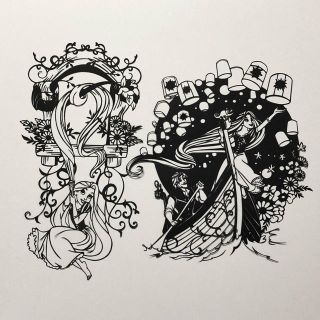 切り絵 塔の上のラプンツェル2枚セットの通販 By ぼんちゃん工房 ラクマ