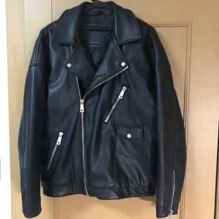 ザラ(ZARA)のZARA MAN ザラ ダブルライダースジャケット フェイクレザー 中綿 M(ライダースジャケット)