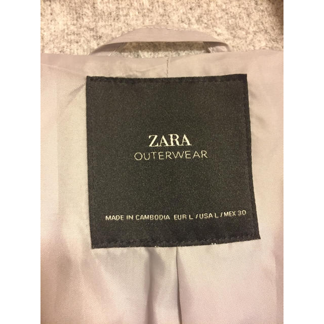 ZARA(ザラ)の今期 ザラ ノーカラーコート  L サイズ レディース レディースのジャケット/アウター(ロングコート)の商品写真