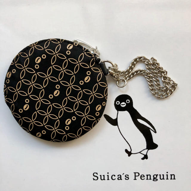 印傳屋(インデンヤ)のSuicaのペンギン 印傳 丸型 コインパース 七宝柄 スイカのペンギン レディースのファッション小物(コインケース)の商品写真