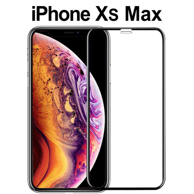 iPhone XS MAX用　全面強化ガラスフィルム　10Ｄ  スマホ/家電/カメラのスマホアクセサリー(保護フィルム)の商品写真