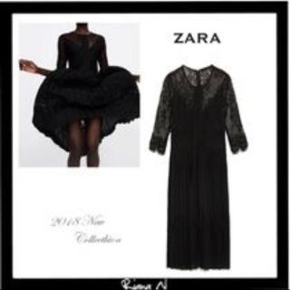 ザラ(ZARA)のZARA プリーツ レース ワンピース(ひざ丈ワンピース)