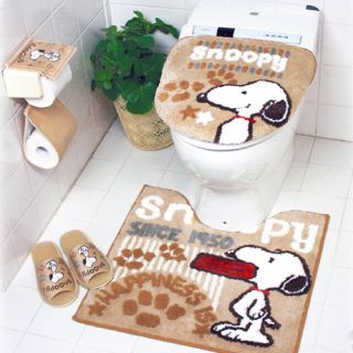 スヌーピー(SNOOPY)のスヌーピー  PEANUTS トイレタリー3点セット アメリカンレトロ(トイレマット)