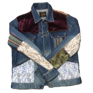 Needles ニードルス 23SS M.W.Jean Jacket ロゴ総柄 ボタンフライ デニムジャケット MR208 インディゴ