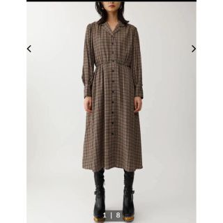 マウジー(moussy)のマウジー ワンピース  ameri ZARA お袖バルーン チェック(ひざ丈ワンピース)