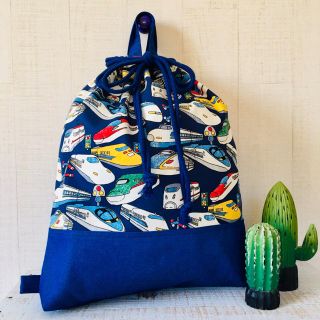 新幹線柄 お着替え袋 38×34  ハンドメイド(外出用品)