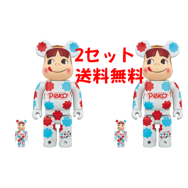 BE@RBRICK 着ぐるみ ペコちゃん ミルキー 白メッキ 100%u0026400%のサムネイル