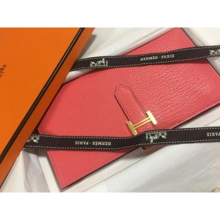 エルメス(Hermes)のエルメス ベアン ピンク(長財布)