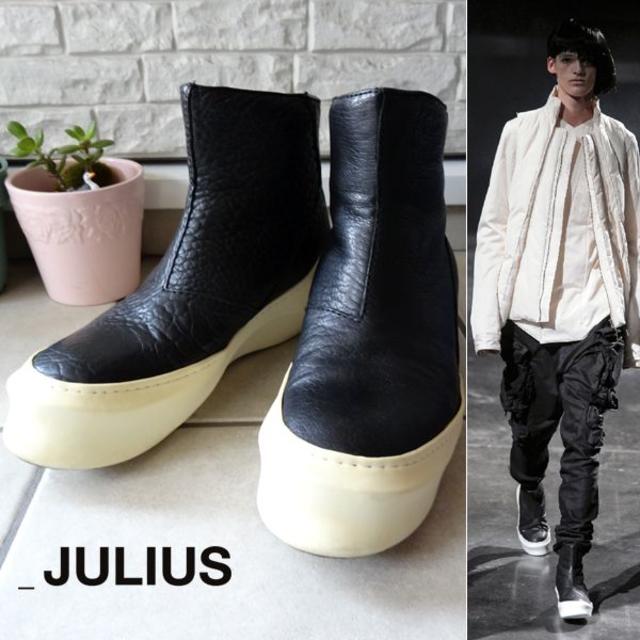 最高の品質の  リキッドソールブーツ JULIUS - JULIUS 1 レザー 厚底 HISASHI着 GLAY ブーツ